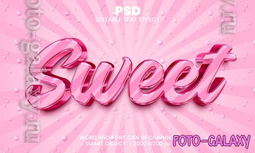 PSD sweet 3d editable photoshop text effect style with background