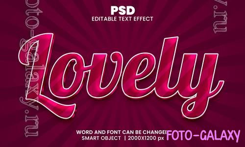 PSD lovely 3d editable photoshop text effect style with background