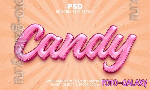 PSD candy 3d editable photoshop text effect style with background