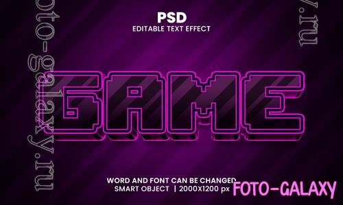 PSD game 3d editable photoshop text effect style with background