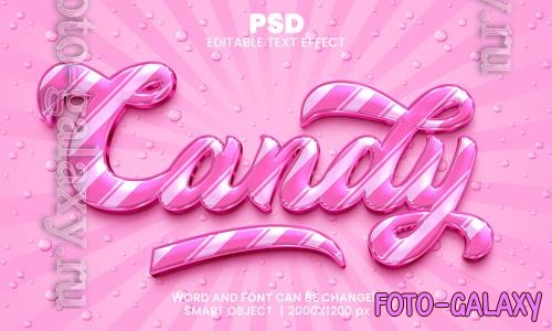 Candy pink color 3d editable photoshop text effect style with background