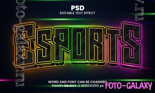 PSD esports gaming logo 3d editable photoshop text effect style with background