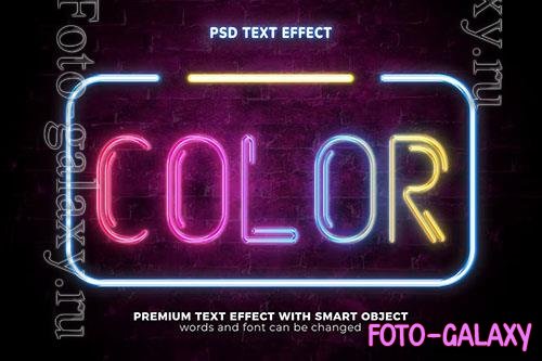 Colorful night neon glow text effect