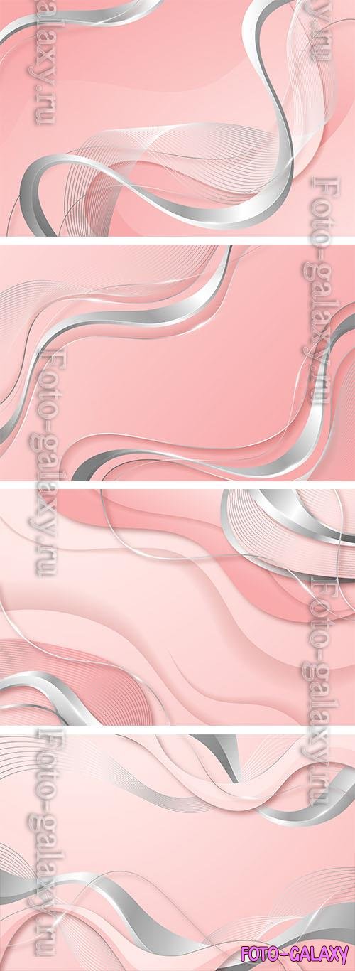 Vector realistic pink and silver background