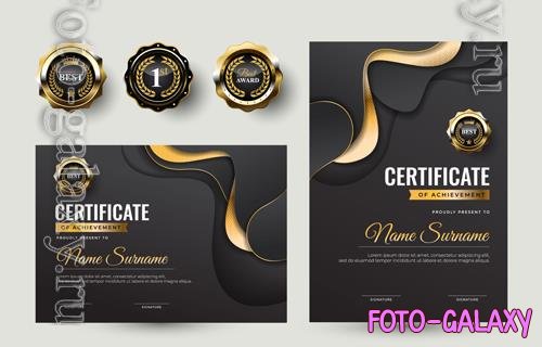 Vector certificate of achievement template