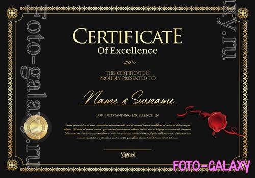 Vector certificate or diploma black and gold design vector illustration vol 4