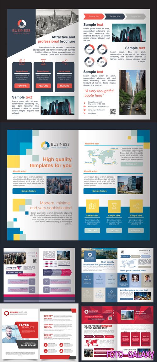 Professional Business Brochures - Vector Templates Collection