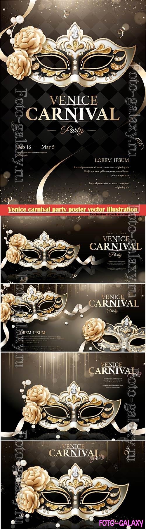 Venice carnival party poster vector illustration