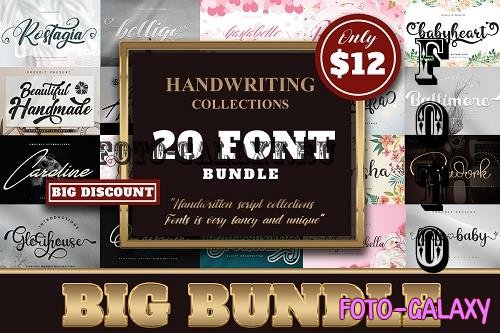 Handwriting Collections Font Big Bundle - 20 Premium Fonts