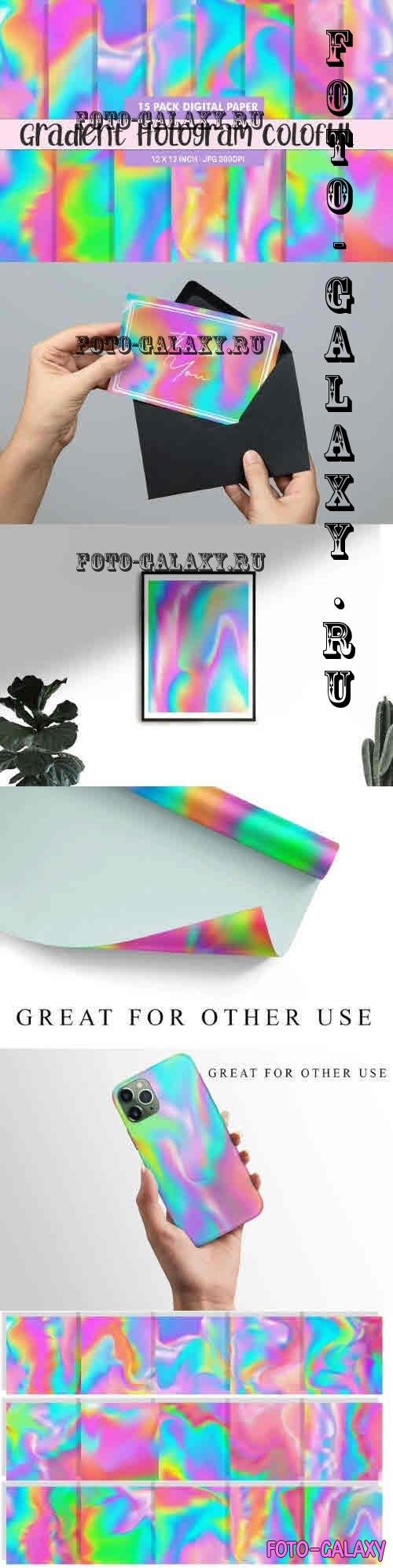 Digital Paper Wave Hologram Color - 10285029