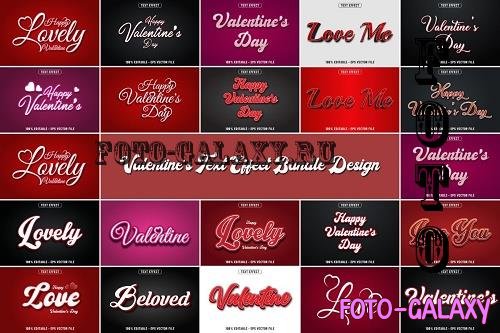 Happy Valentine's Day Text Effects Bundle - 20 Premium Graphics