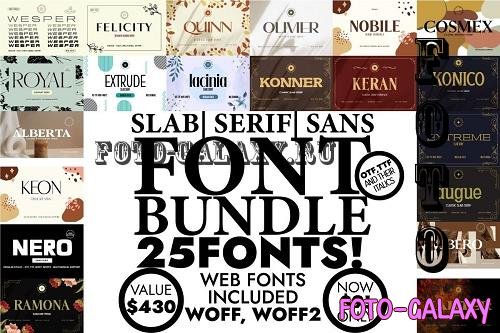 Slab, Serif, Sans Serif Font Bundle V3 - 20 Premium Fonts