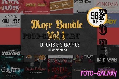Mofr Bundle Vol. 1 - 19 Premium Fonts, 3 Premium Graphics