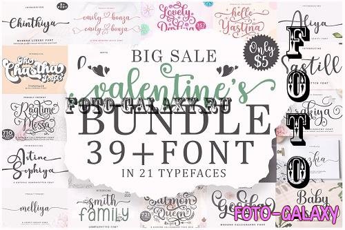 Big Sale Valentine's Bundles - Calligraphy Bundle - 21 Premium Fonts - 2377628
