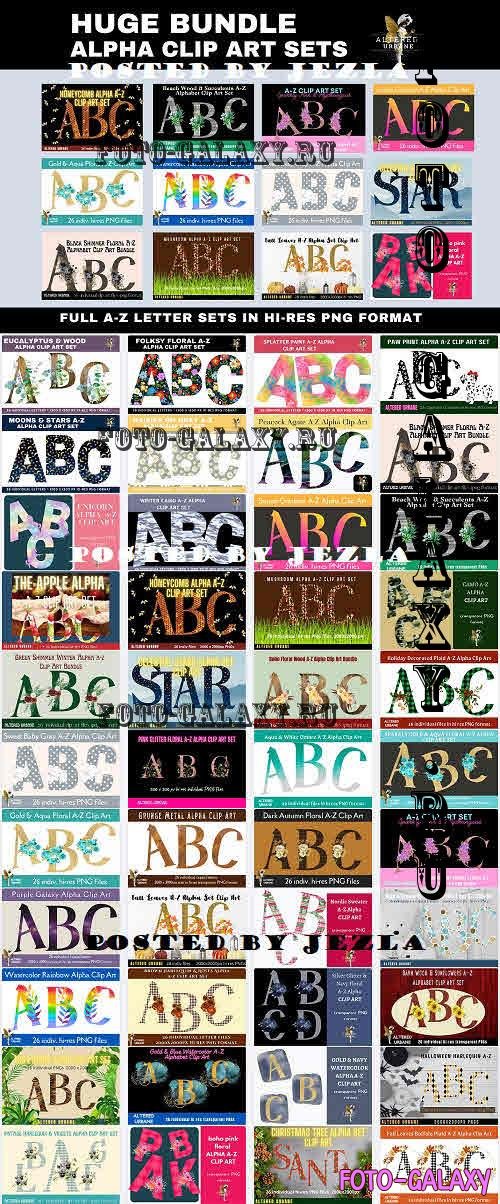 Alphabet Clip Art Sets Huge Bundle - 44 Premium Graphics