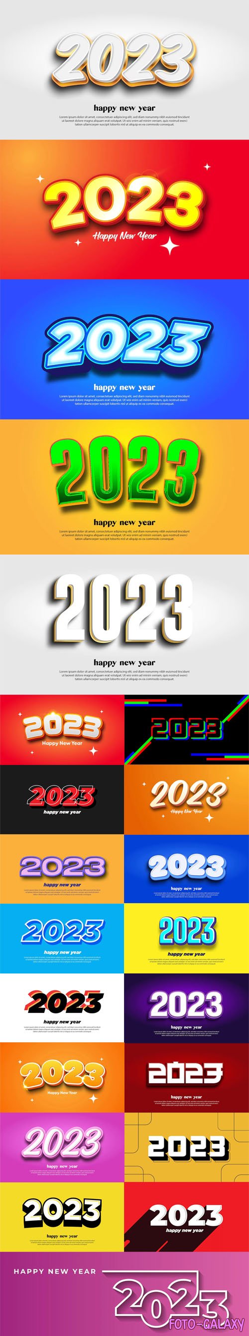 Happy New Year 2023 - 20+ Creative Vector Backgrounds Templates