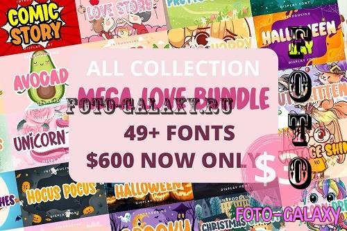 Mega Collection Love Font Bundle - 50 Premium Fonts