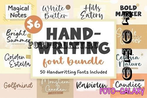 Handwriting Font Bundle - 50 Premium Fonts