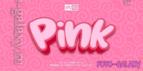 Vector pink text 3d style editable text effect