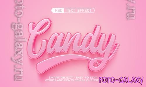 PSD editable text effect candy 3d style