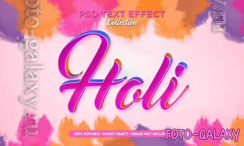 PSD colorfull holi text efffect template