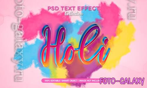 PSD 3d holi text effect template