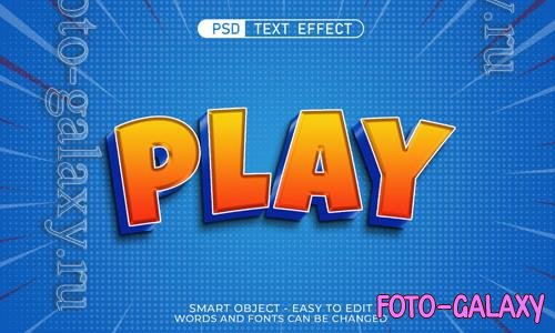 PSD cartoon text play editable text effect 3d style