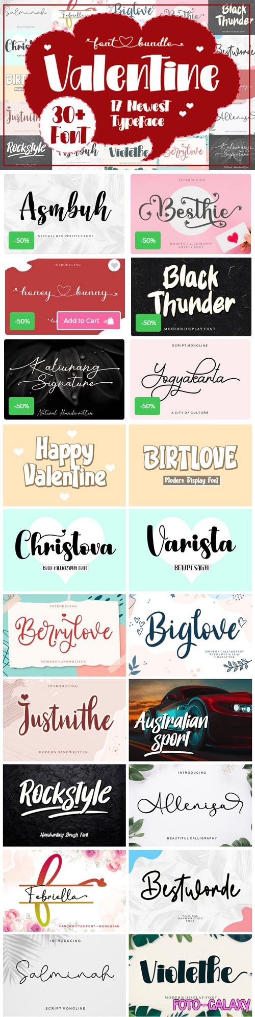 Newest Valentine Font Bundle
