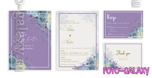 PSD pink rose wedding invitation watercolor style