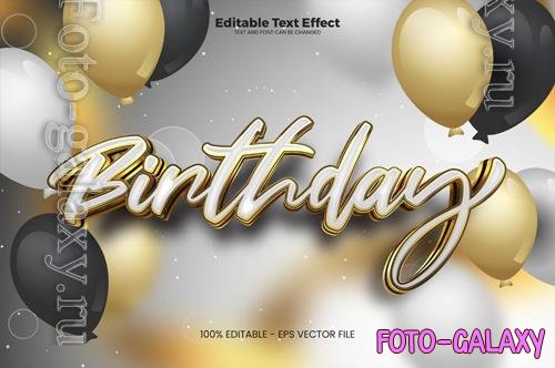 Vector birthday editable text effect in modern trend style