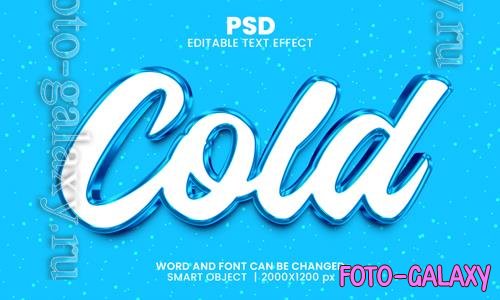 PSD cold 3d editable photoshop text effect style with background