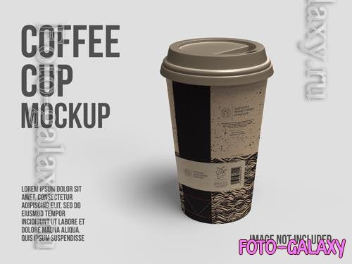 PSD coffee cup mockup with white background