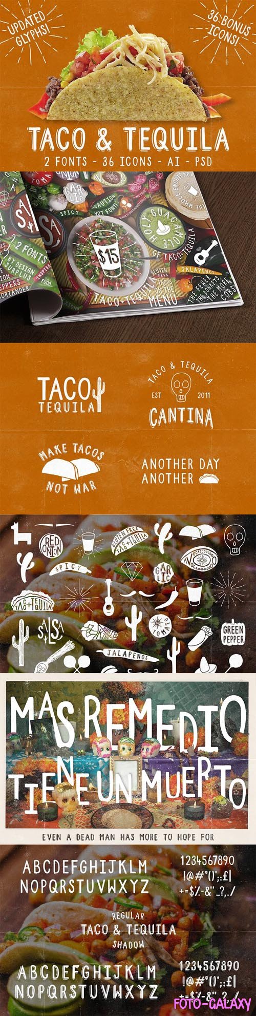 Taco & Tequila Fonts + Extras
