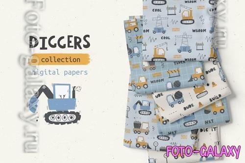 Diggers Collection - Baby Digital Papers