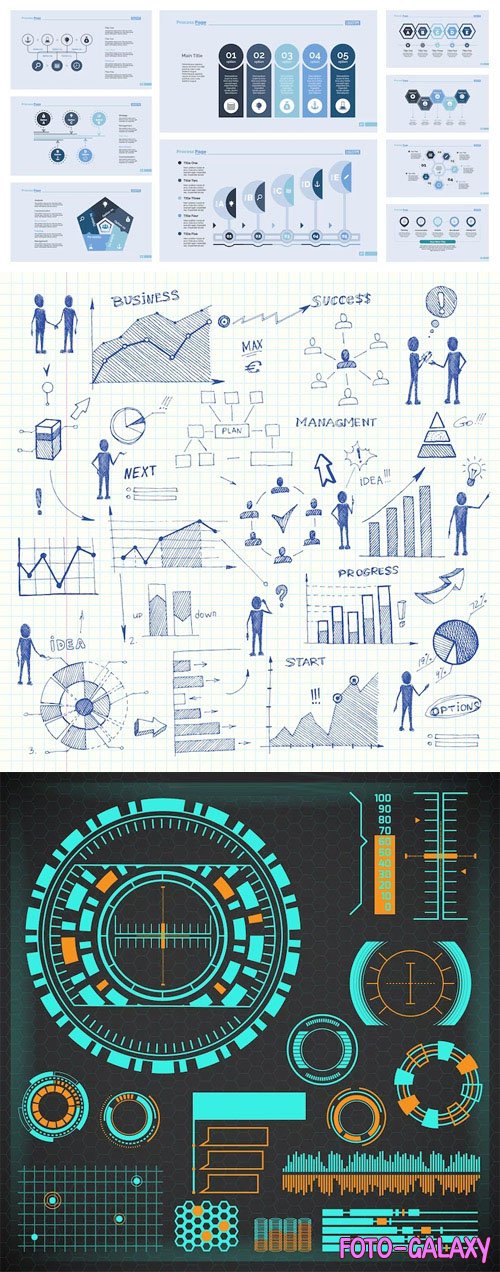 Business Infographic Elements Vector Templates Collection