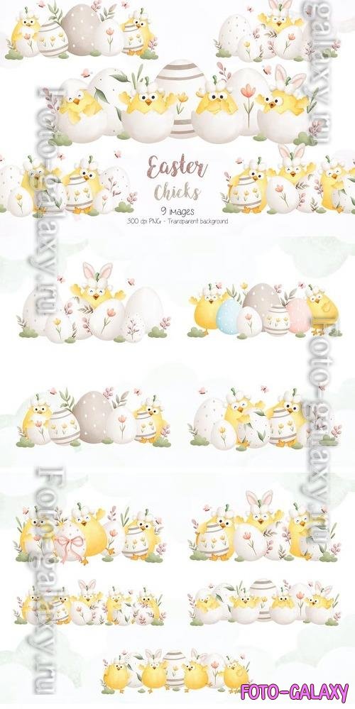 Easter Chicks Clipart Beautiful Design