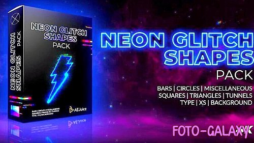 Neon Glitch Shapes for After Effects and Premiere Pro