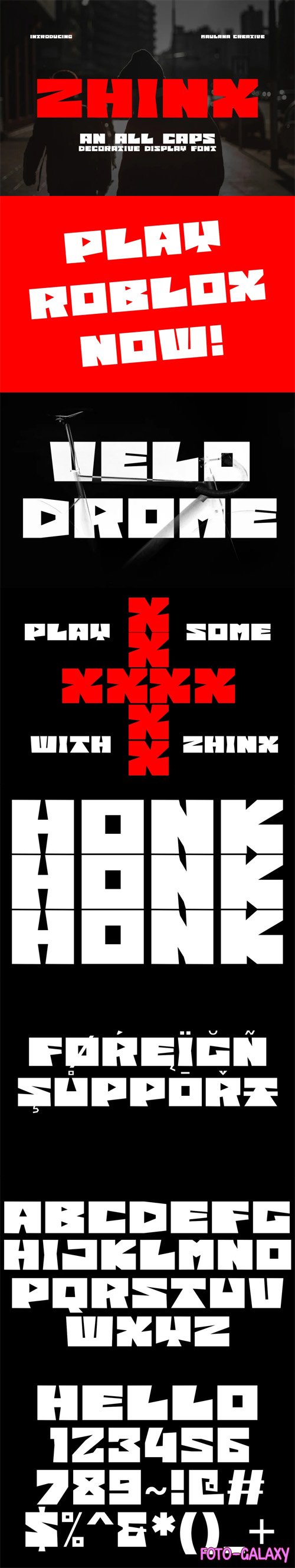 Zhinx - All Caps Decorative Display Font