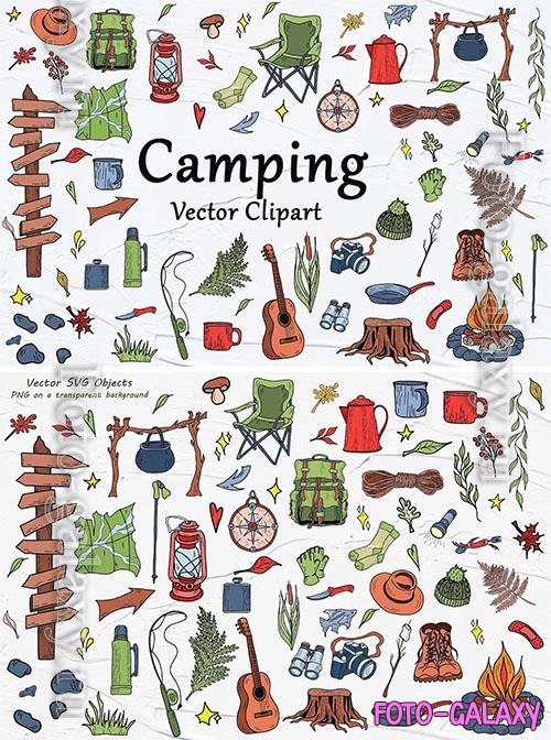 Watercolor png clipart - Camping