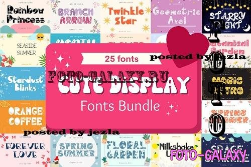Cute Display Fonts Bundle - 25 Premium Fonts