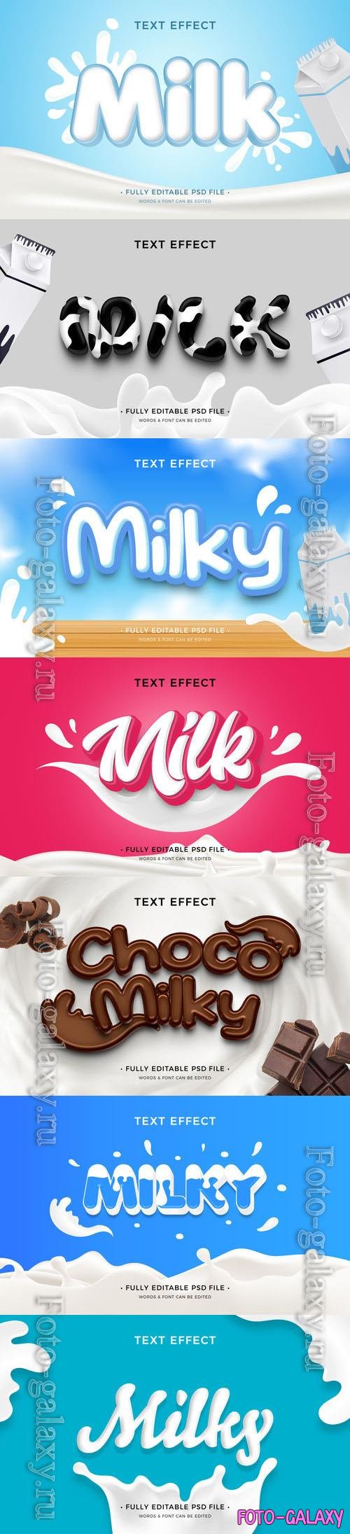 PSD milk text effect