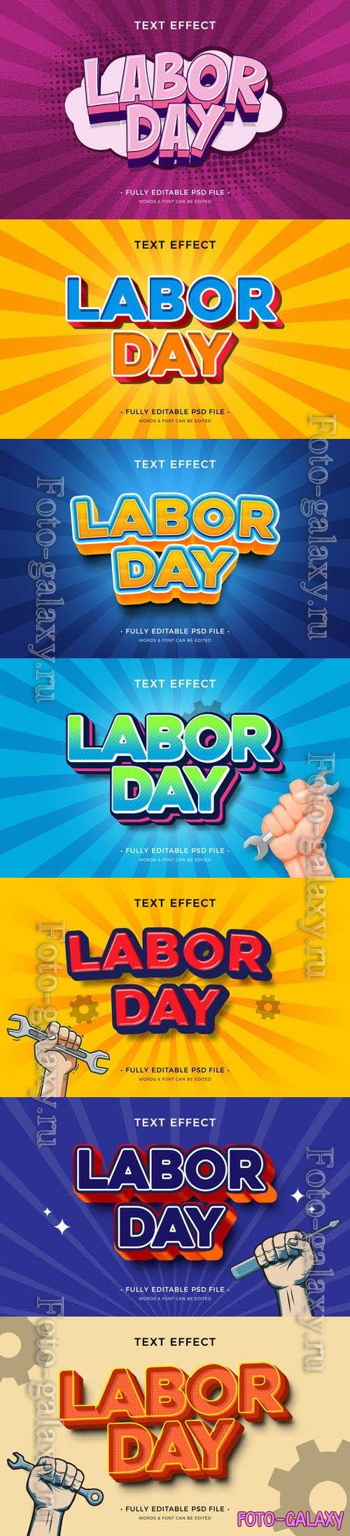 PSD labor day text effect