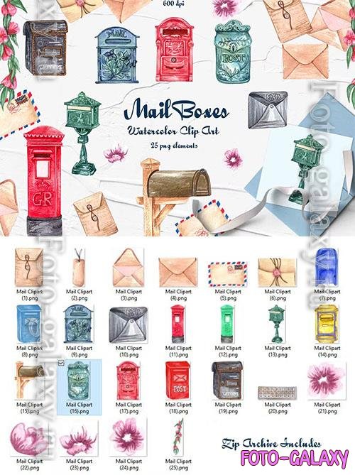 Mailbox Watercolor Clipart [PNG]