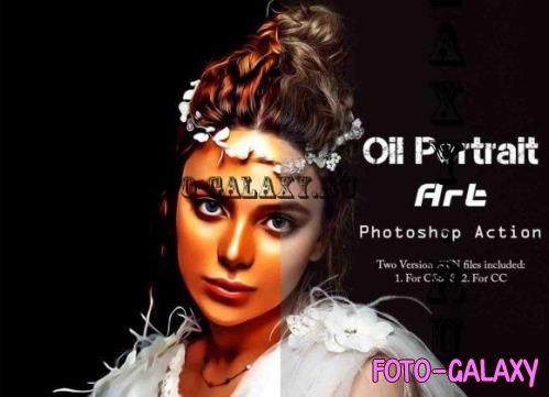 Oil Portrait Art Photoshop Action - 25437360
