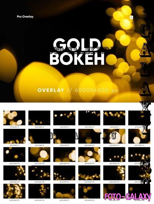 30 Gold Bokeh Overlay HQ - 26069808