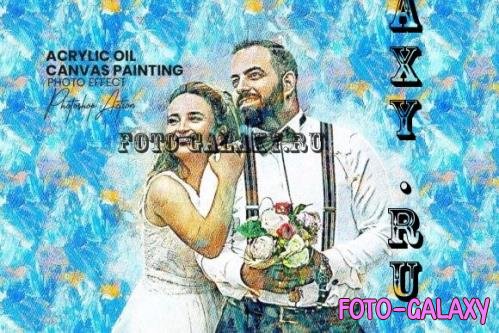 Acrylic Oil Canvas Painting Effect - 16085743