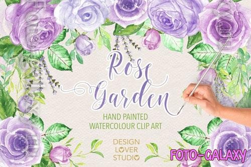 Watercolor Purple Garden design