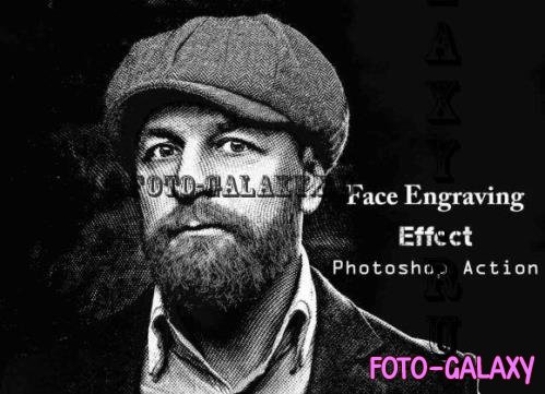 Face Engraving Effect PS Action - 27121289