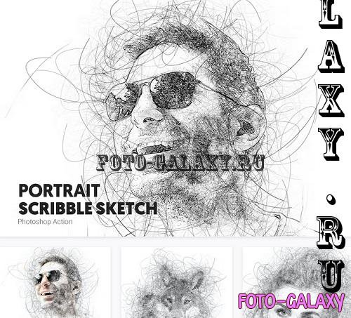 Portrait Scribble Sketch Art Photoshop Action - YC54E43