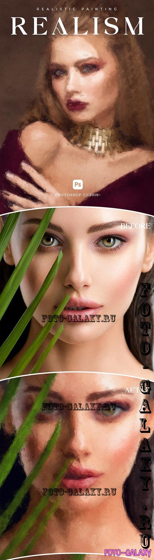 Realism - Realistic Painting Photoshop Action - 46738543